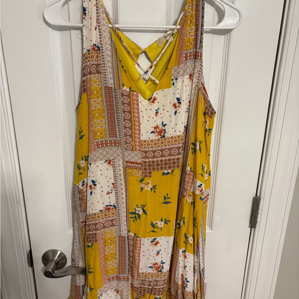ANDREE BY UNIT Yellow Tan Maxi Sundress